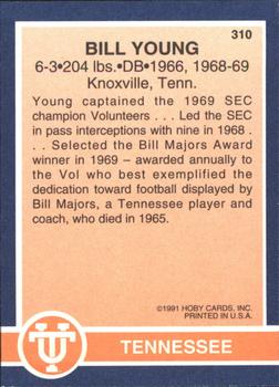 1991 Hoby Stars of the SEC #310 Bill Young Back