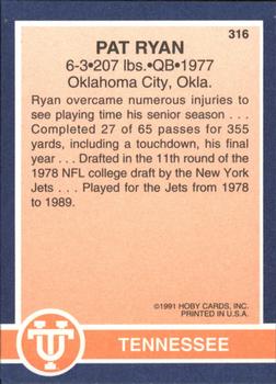 1991 Hoby Stars of the SEC #316 Pat Ryan Back