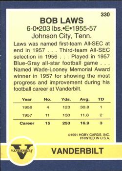 1991 Hoby Stars of the SEC #330b Bob Laws Back
