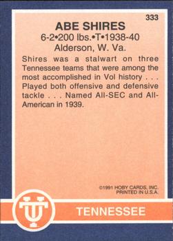 1991 Hoby Stars of the SEC #333a Abe Shires Back