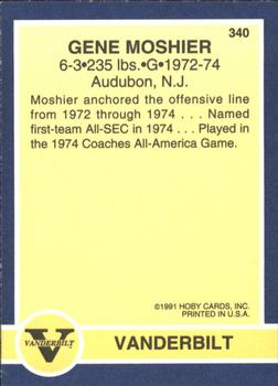 1991 Hoby Stars of the SEC #340 Gene Moshier Back