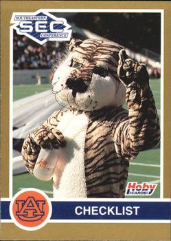1991 Hoby Stars of the SEC #365 Auburn Checklist Front