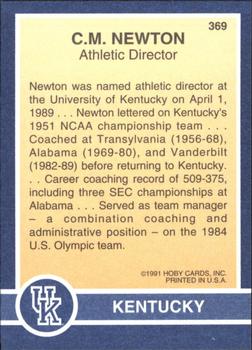 1991 Hoby Stars of the SEC #369 C.M. Newton Back