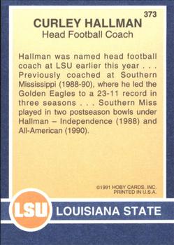 1991 Hoby Stars of the SEC #373 Curley Hallman Back