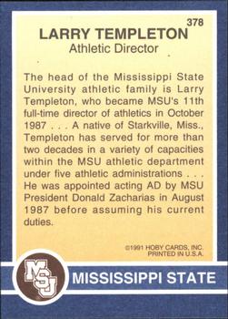 1991 Hoby Stars of the SEC #378 Larry Templeton Back