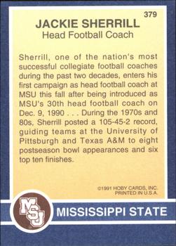 1991 Hoby Stars of the SEC #379 Jackie Sherrill Back