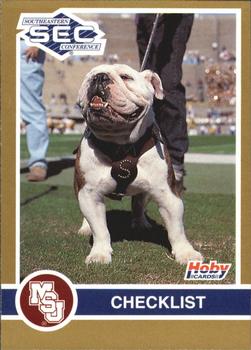 1991 Hoby Stars of the SEC #380 Mississippi State Checklist Front