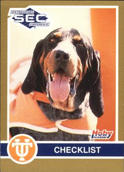 1991 Hoby Stars of the SEC #386 Tennessee Checklist Front