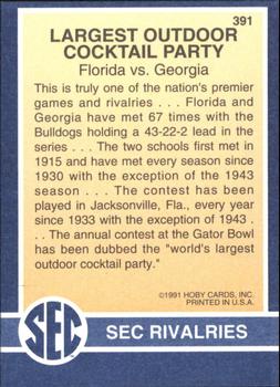1991 Hoby Stars of the SEC #391 SEC Rivalries - Largest Outdoor Cocktail Party Back