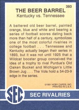 1991 Hoby Stars of the SEC #393 SEC Rivalries - The Beer Barrel Back