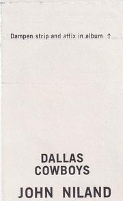 1969 Glendale Stamps #NNO John Niland Back