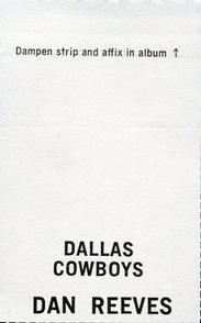 1969 Glendale Stamps #NNO Dan Reeves Back