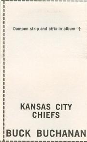 1969 Glendale Stamps #NNO Buck Buchanan Back