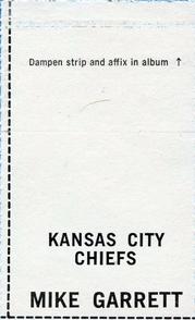 1969 Glendale Stamps #NNO Mike Garrett Back