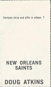 1969 Glendale Stamps #NNO Doug Atkins Back