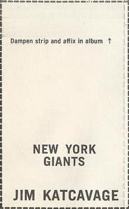 1969 Glendale Stamps #NNO Jim Katcavage Back