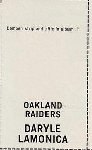 1969 Glendale Stamps #NNO Daryle Lamonica Back