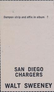 1969 Glendale Stamps #NNO Walt Sweeney Back