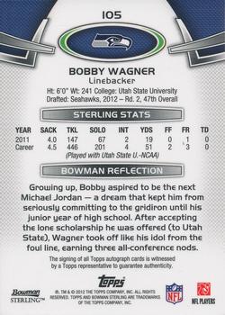 2012 Bowman Sterling - Autographs #105 Bobby Wagner Back