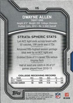 2012 Topps Strata (Retail) #116 Dwayne Allen Back