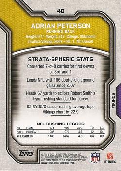 2012 Topps Strata (Retail) #40 Adrian Peterson Back