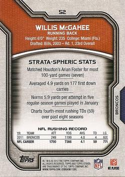 2012 Topps Strata (Retail) #52 Willis McGahee Back