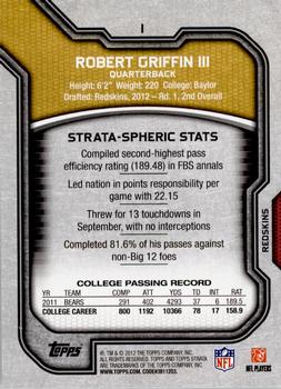 2012 Topps Strata (Retail) #1 Robert Griffin III Back