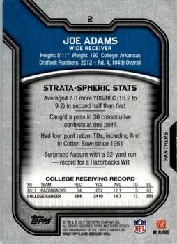 2012 Topps Strata (Retail) #2 Joe Adams Back