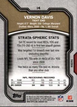 2012 Topps Strata (Retail) #14 Vernon Davis Back