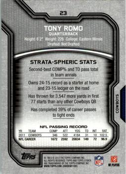 2012 Topps Strata (Retail) #23 Tony Romo Back