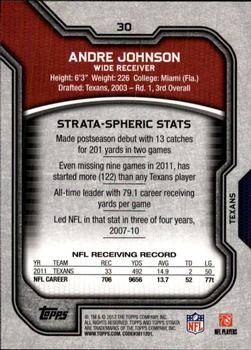 2012 Topps Strata (Retail) #30 Andre Johnson Back