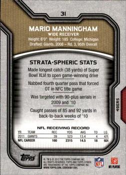 2012 Topps Strata (Retail) #31 Mario Manningham Back