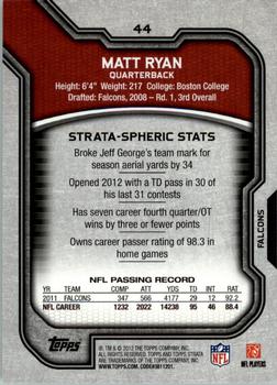 2012 Topps Strata (Retail) #44 Matt Ryan Back