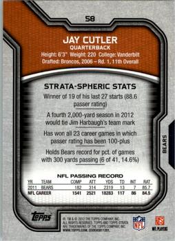 2012 Topps Strata (Retail) #58 Jay Cutler Back