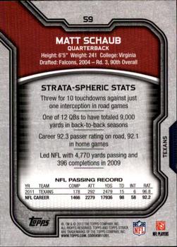 2012 Topps Strata (Retail) #59 Matt Schaub Back