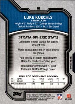2012 Topps Strata (Retail) #61 Luke Kuechly Back