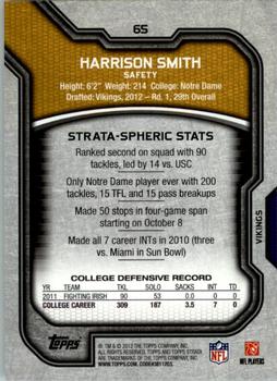 2012 Topps Strata (Retail) #65 Harrison Smith Back