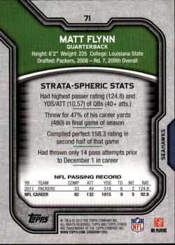 2012 Topps Strata (Retail) #71 Matt Flynn Back