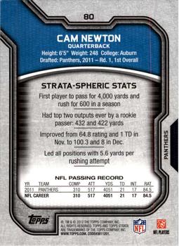 2012 Topps Strata (Retail) #80 Cam Newton Back
