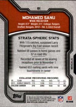 2012 Topps Strata (Retail) #81 Mohamed Sanu Back