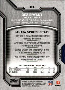 2012 Topps Strata (Retail) #83 Dez Bryant Back