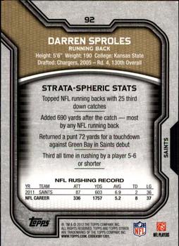 2012 Topps Strata (Retail) #92 Darren Sproles Back