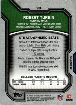 2012 Topps Strata (Retail) #98 Robert Turbin Back