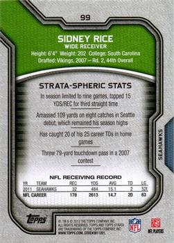 2012 Topps Strata (Retail) #99 Sidney Rice Back