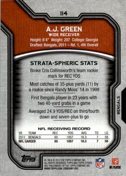 2012 Topps Strata (Retail) #114 A.J. Green Back