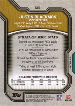 2012 Topps Strata (Retail) #125 Justin Blackmon Back