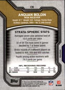 2012 Topps Strata (Retail) #131 Anquan Boldin Back