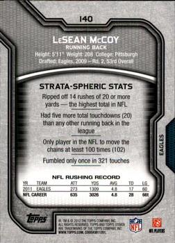 2012 Topps Strata (Retail) #140 LeSean McCoy Back