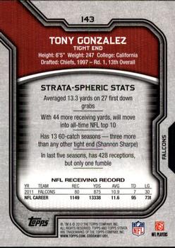 2012 Topps Strata (Retail) #143 Tony Gonzalez Back