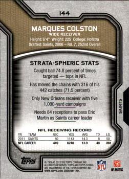 2012 Topps Strata (Retail) #144 Marques Colston Back